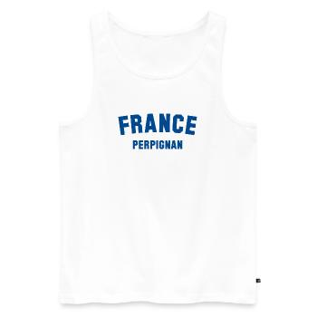 PERPIGNAN France Frankreich - Männer Premium Bio Tank Top - Weiß - Vorne - Michal (187cm)