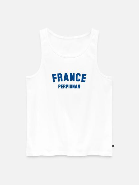 PERPIGNAN, France, France - Men's Premium Organic Tank Top - white