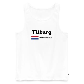 Tilburg, Niederlande - Stilvolle Drucke - Männer Premium Bio Tank Top - Weiß - Vorne - AI Model Male 178 light (178cm)