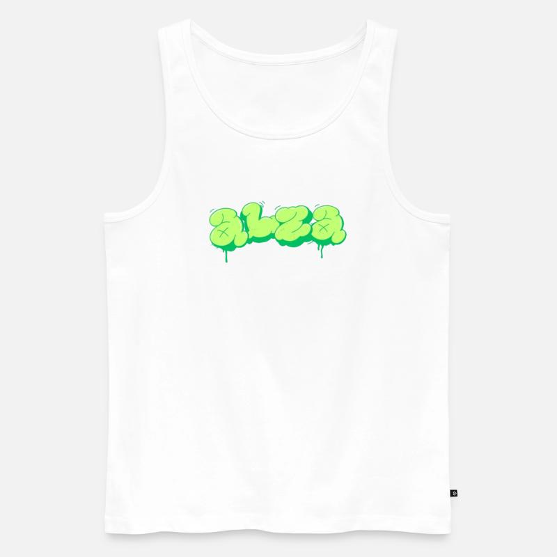 Hellgrünes Design im Graffiti-Stil - Männer Premium Bio Tank Top - Weiß