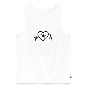 Spinne Halloween Herz - Männer Premium Bio Tank Top - Weiß - Vorne - Michal (187cm)