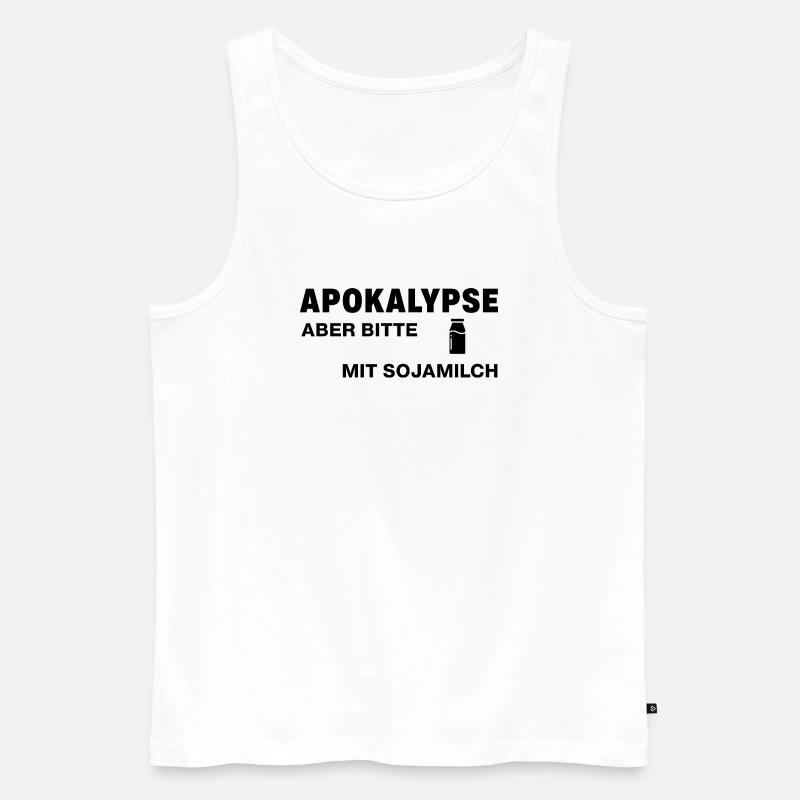 Apokalypse – aber bitte mit Sojamilch - Männer Premium Bio Tank Top - Weiß