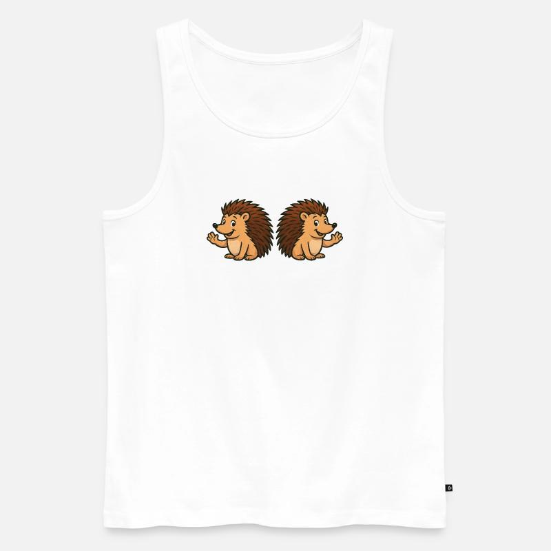 Niedliche Igel  Comic - Männer Premium Bio Tank Top - Weiß