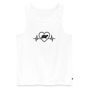 Turtle Heart - Men's Premium Organic Tank Top - white - Front - AI Model Male 178 light (178cm)