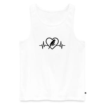 Wellensittich Herz - Männer Premium Bio Tank Top - Weiß - Vorne - AI Model Male 178 light (178cm)