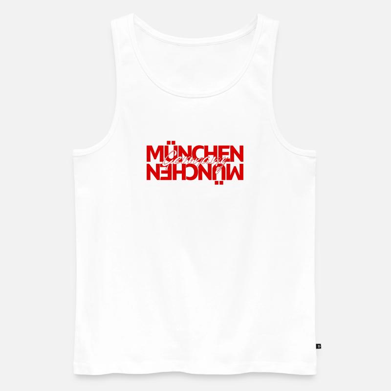 München Germany Script Overlay - Männer Premium Bio Tank Top - Weiß