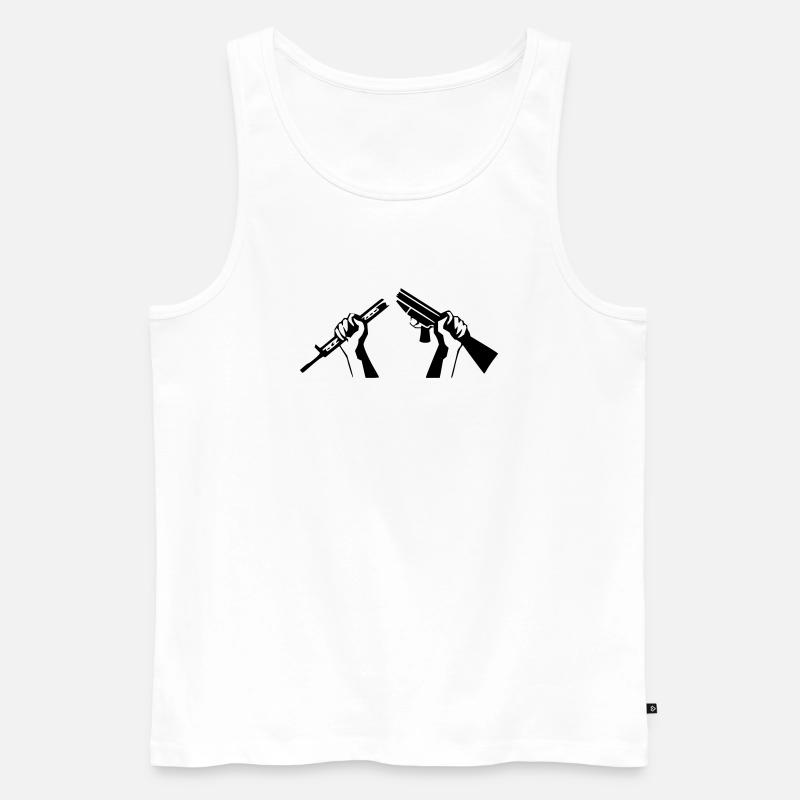 Zerbrochenes Gewehr - Friedenssymbol - Männer Premium Bio Tank Top - Weiß