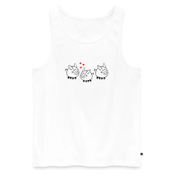 Piggy with hearts - Men's Premium Organic Tank Top - white - Front - Michal (187cm)