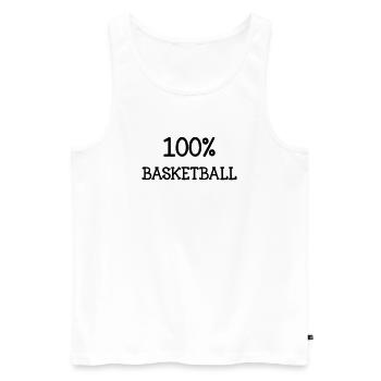 100% Basketball – Energie-Leidenschaftsfeld - Männer Premium Bio Tank Top - Weiß - Vorne - Michal (187cm)