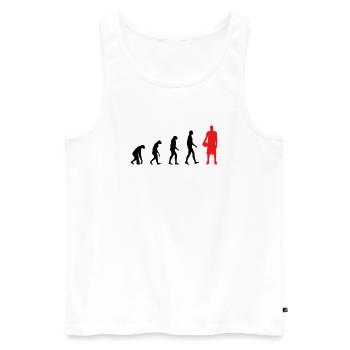 Basket Ball Evolution / Basketball - Men's Premium Organic Tank Top - white - Front - Michal (187cm)