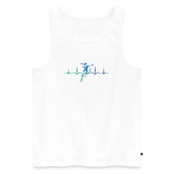 Ambiances handball pour les femmes - Débardeur bio Premium Homme - blanc - Devant - Michal (187cm)