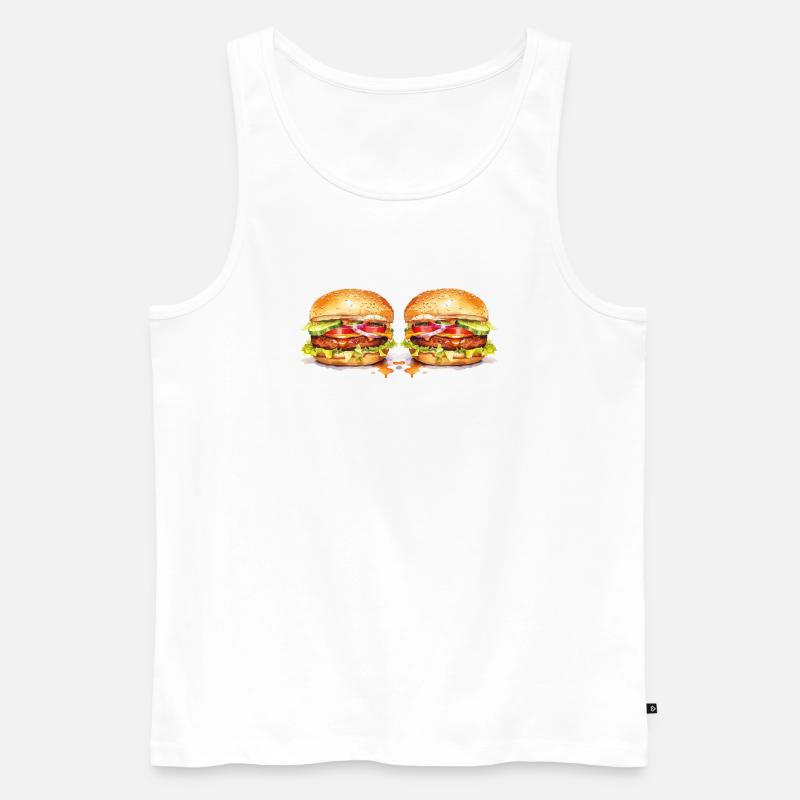 Zwei Burger - Männer Premium Bio Tank Top - Weiß