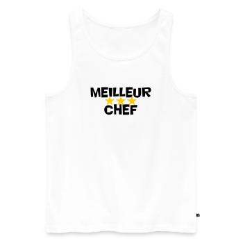 Best Chef - Men's Premium Organic Tank Top - white - Front - AI Model Male 178 light (178cm)
