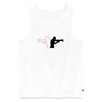 Boxen - Männer Premium Bio Tank Top - Weiß - Vorne - AI Model Male 178 light (178cm)