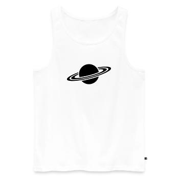 Silhouette de l’anneau de la planète Saturne - Débardeur bio Premium Homme - blanc - Devant - AI Model Male 178 light (178cm)