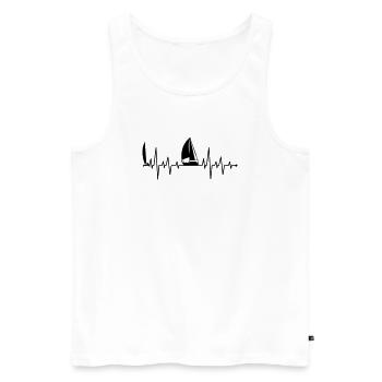 Segelboot Herzschlag - Männer Premium Bio Tank Top - Weiß - Vorne - Michal (187cm)