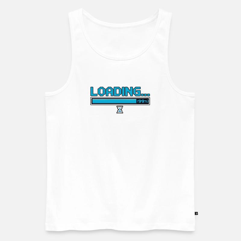 Pixel-Ladebar mit Sanduhr - Männer Premium Bio Tank Top - Weiß