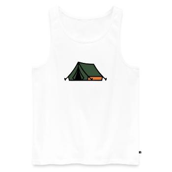 Tent Camping Summer Camp Scout Outdoor - Men's Premium Organic Tank Top - white - Front - Michal (187cm)