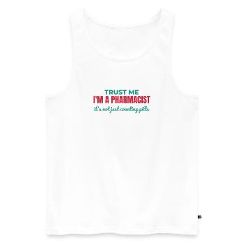 Vertrau mir, ich bin Apotheker, - Männer Premium Bio Tank Top - Weiß - Vorne - Michal (187cm)