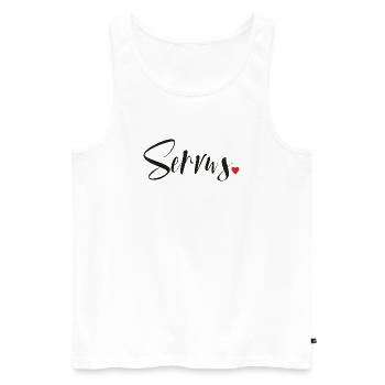 Servus - Hallo und Tschüss - Männer Premium Bio Tank Top - Weiß - Vorne - Michal (187cm)