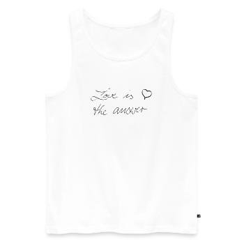 Love is the answer - © roil - Men's Premium Organic Tank Top - white - Front - Michal (187cm)