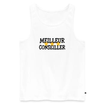 Meilleur Conseiller - Débardeur bio Premium Homme - blanc - Devant - Michal (187cm)