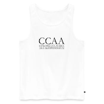 CCAA Colonia Claudia Ara Agrippinensium - Männer Premium Bio Tank Top - Weiß - Vorne - AI Model Male 178 light (178cm)