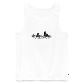 UBI BENE IBI COLONIA Kölner Skyline von Köln - Männer Premium Bio Tank Top - Weiß - Vorne - AI Model Male 178 light (178cm)
