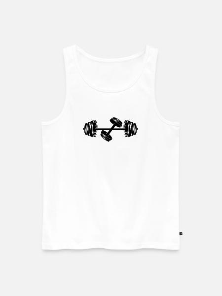 Gewichte Hantelscheiben Hantel 2 - Männer Premium Bio Tank Top - Weiß