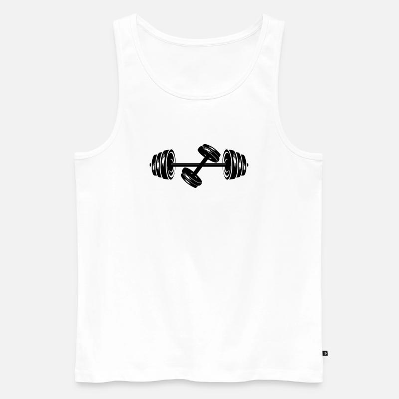 Gewichte Hantelscheiben Hantel 2 - Männer Premium Bio Tank Top - Weiß