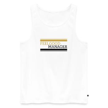 Feelgood manager white tshirt - Men's Premium Organic Tank Top - white - Front - AI Model Male 178 light (178cm)