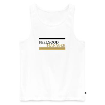 Feelgood manager Design black - Men's Premium Organic Tank Top - white - Front - AI Model Male 178 light (178cm)