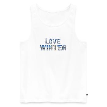 Love Winter - Ski Sports d’hiver - Débardeur bio Premium Homme - blanc - Devant - AI Model Male 178 light (178cm)