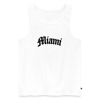 miami - Männer Premium Bio Tank Top - Weiß - Vorne - Michal (187cm)
