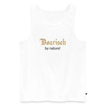 Boarisch by nature! Bayern - Männer Premium Bio Tank Top - Weiß - Vorne - Michal (187cm)