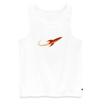 Rote Weltraumrakete - Männer Premium Bio Tank Top - Weiß - Vorne - AI Model Male 178 light (178cm)