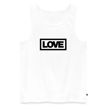 Typo LOVE Contour 1C - Débardeur bio Premium Homme - blanc - Devant - AI Model Male 178 light (178cm)
