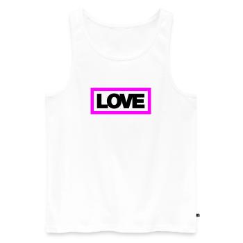 Typo LOVE Contour 2C - Débardeur bio Premium Homme - blanc - Devant - AI Model Male 178 light (178cm)