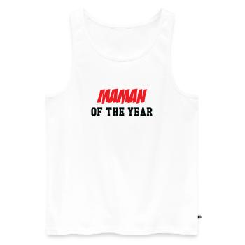 Maman de l'année - Fête des Mères - Débardeur bio Premium Homme - blanc - Devant - Michal (187cm)