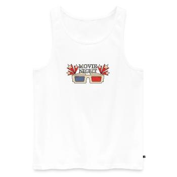 Retro Movie Night 3D Brillen Design - Männer Premium Bio Tank Top - Weiß - Vorne - AI Model Male 178 light (178cm)