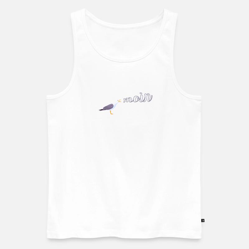 Norddeutsch Möwe Moin Design - Männer Premium Bio Tank Top - Weiß