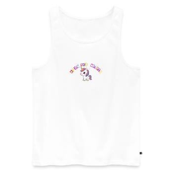 Bunte magische Einhorn-Illustration - Männer Premium Bio Tank Top - Weiß - Vorne - AI Model Male 178 light (178cm)