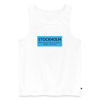 Stockholm Bridges And Islands Design - Men's Premium Organic Tank Top - white - Front - Michal (187cm)