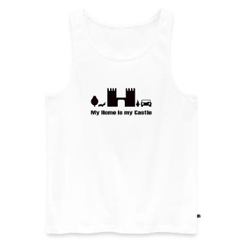 my home is my castle Design, black - Men's Premium Organic Tank Top - white - Front - Michal (187cm)
