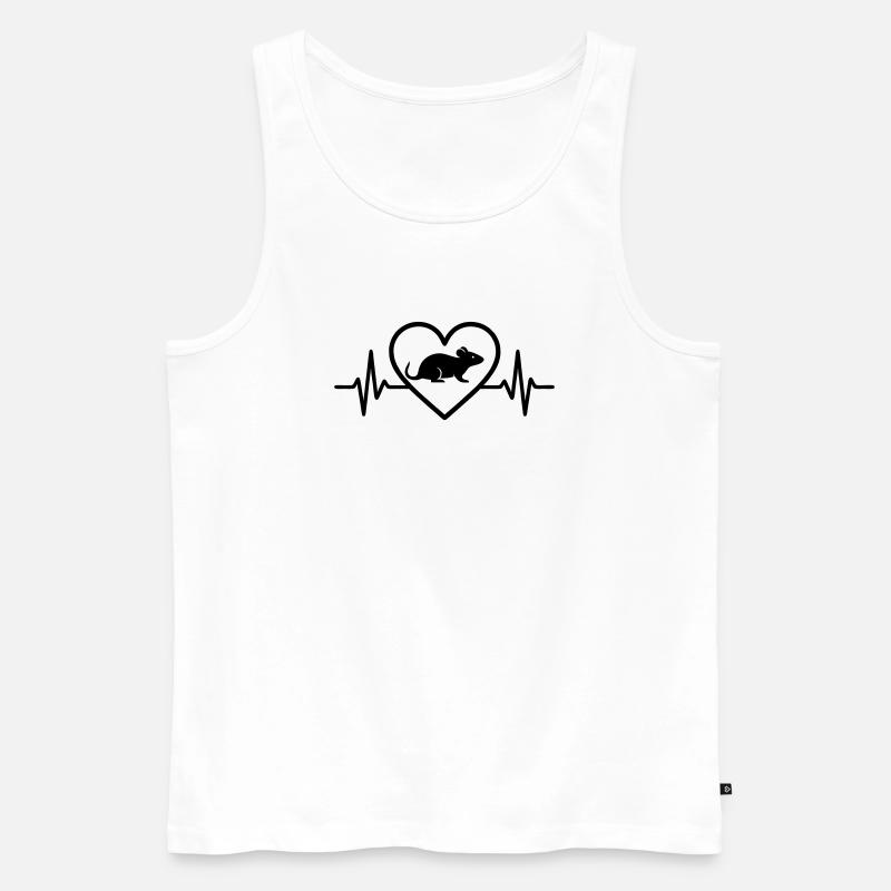 Ratte Herz - Männer Premium Bio Tank Top - Weiß
