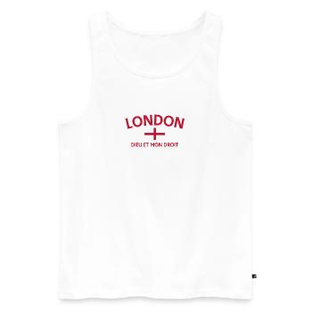 London Flag and Motto - Men's Premium Organic Tank Top - white - Front - Michal (187cm)