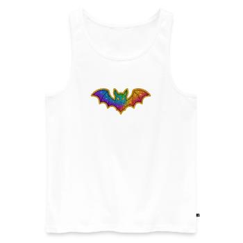 Regenbogen Glitzer Fledermaus - Männer Premium Bio Tank Top - Weiß - Vorne - AI Model Male 178 light (178cm)