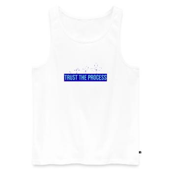 Vertrau Dem Prozess Pflänzchen - Männer Premium Bio Tank Top - Weiß - Vorne - AI Model Male 178 light (178cm)