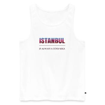 Istanbul Türkiye – Immer eine gute Idee  - Männer Premium Bio Tank Top - Weiß - Vorne - AI Model Male 178 light (178cm)