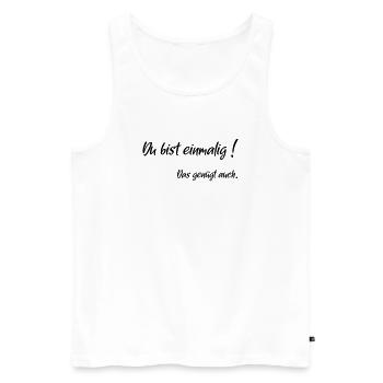 once enough - Men's Premium Organic Tank Top - white - Front - AI Model Male 178 light (178cm)